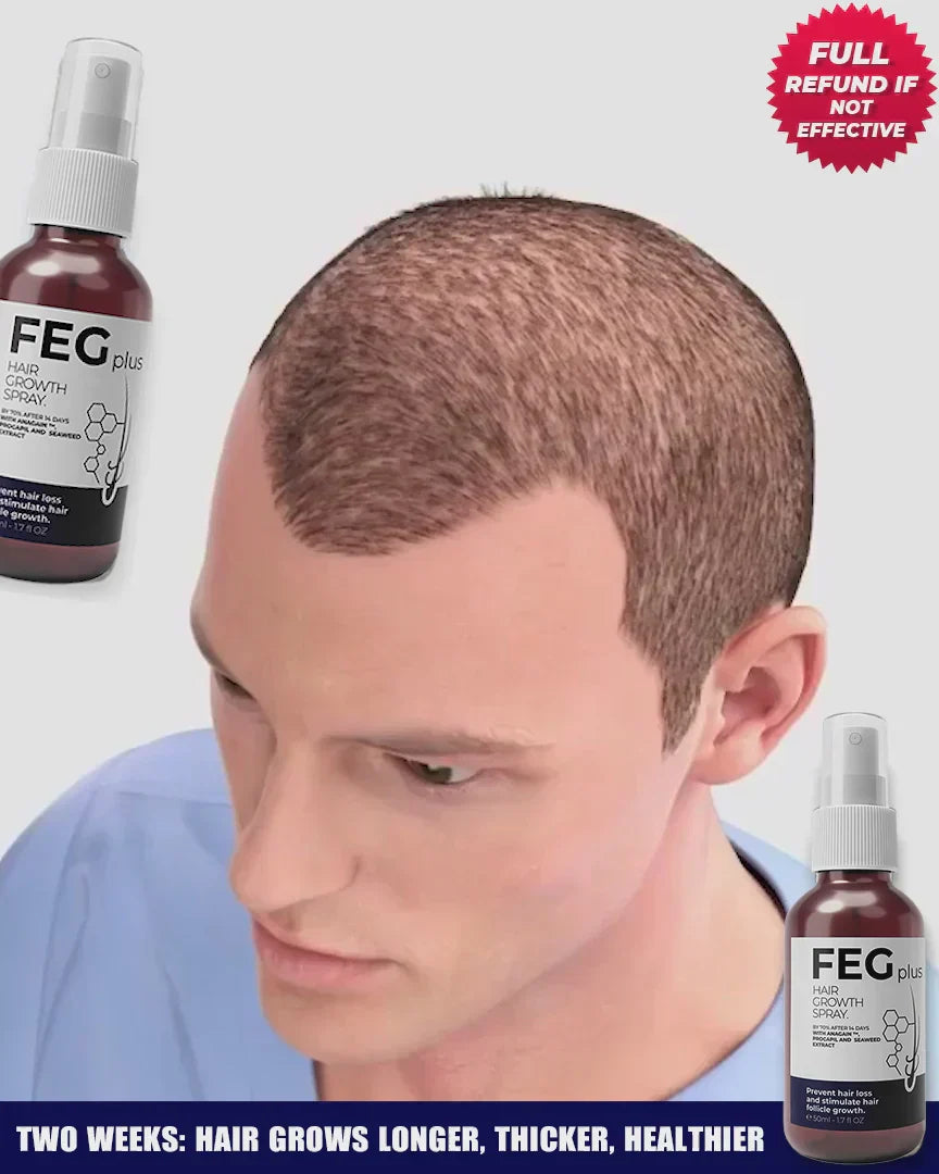 🌿 FEG Plus Hair Growth Spray 💧 | 🌟 Anti-Hair Loss Treatment for Men & Women 🧑‍🦱👩‍🦰 | ⚡ Boosts Regrowth & Thickens Hair 💪