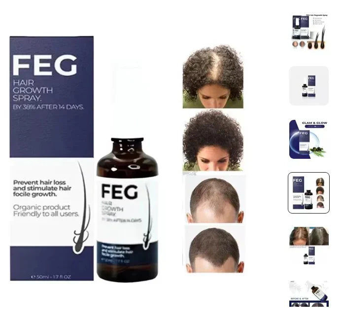 🌿 FEG Plus Hair Growth Spray 💧 | 🌟 Anti-Hair Loss Treatment for Men & Women 🧑‍🦱👩‍🦰 | ⚡ Boosts Regrowth & Thickens Hair 💪